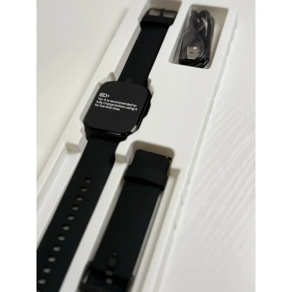 RUIMEN H1 44mm Smart Watch Touch Screen 4GB Black Silicone Band Android/iOS